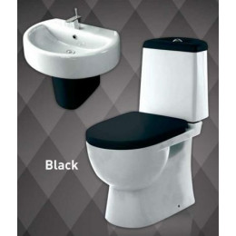 Унитаз-компакт Sanita Luxe Best с быстросъемным сидением микролифт и черной крышкой
