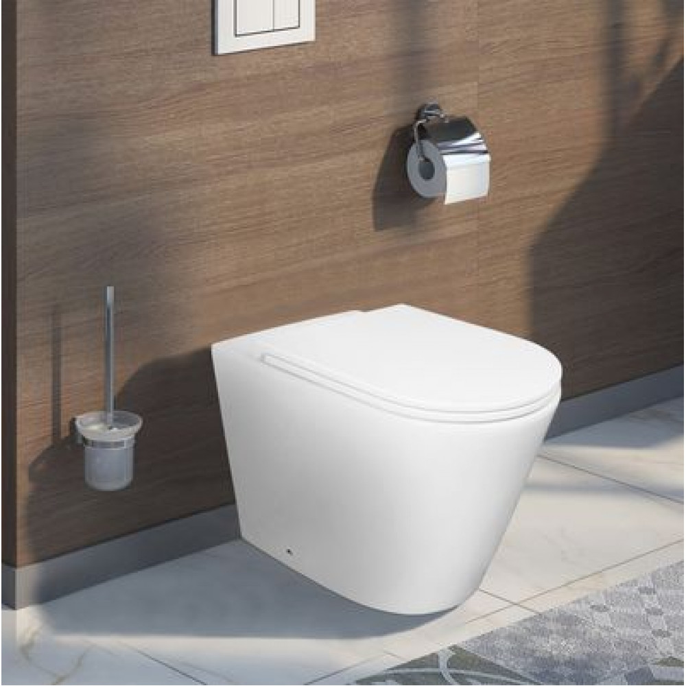 Унитаз приставной Azario Teramo 580х360х430 безободковый, быстросъемное сиденье с микролифтом (AZ-1003DNR)