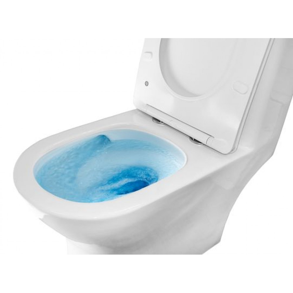 Унитаз-моноблок AZARIO Terni 670x350x760 слив "Торнадо", быстросъемное сиденье микролифт (AZ-8618T)