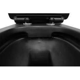 Унитаз-компакт Azario CORSA 380х630х830 напольный, безободковый, в комплекте с быстросъемным сиденьем микролифт, черный матовый (AZ-2062S-MB)