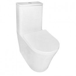 Унитаз-компакт Azario ANTEO ROUND 385х630х820 напольный, безободковый, быстросъемное сиденье микролифт (AZ-1219A)