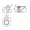 Унитаз подвесной Ideal Standard Eurovit безободковый, с сиденьем микролифт (K881201)