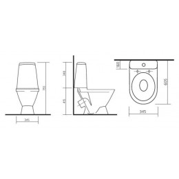 Унитаз-компакт Sanita Лада Эконом с сидением стандарт (WC.CC/Lada/1-P/WHT.G/S1)