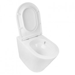 Унитаз приставной Azario 580х360х430 безободковый, быстросъемное сиденье микролифт, с системой смыва Tornado (AZ-1003D-UQ1)