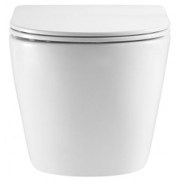 Унитаз подвесной Azario Grado 370х490х360 безободковый, с системой антивсплеск (Торнадо) в комплекте с сидением микролифт (AZ-0046-UQ)