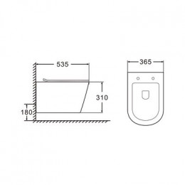 Унитаз подвесной AZARIO FONTI 535x365x310 безободковый, в комплекте с сиденьем микролифт, белый (AZ-402W)