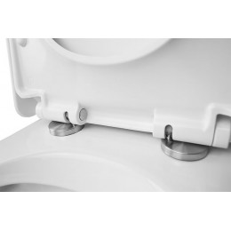 Унитаз-компакт Azario Quadro 605x340x810 напольный, безободковый с сидением микролифт и арматурой, белый (AZ-2175)