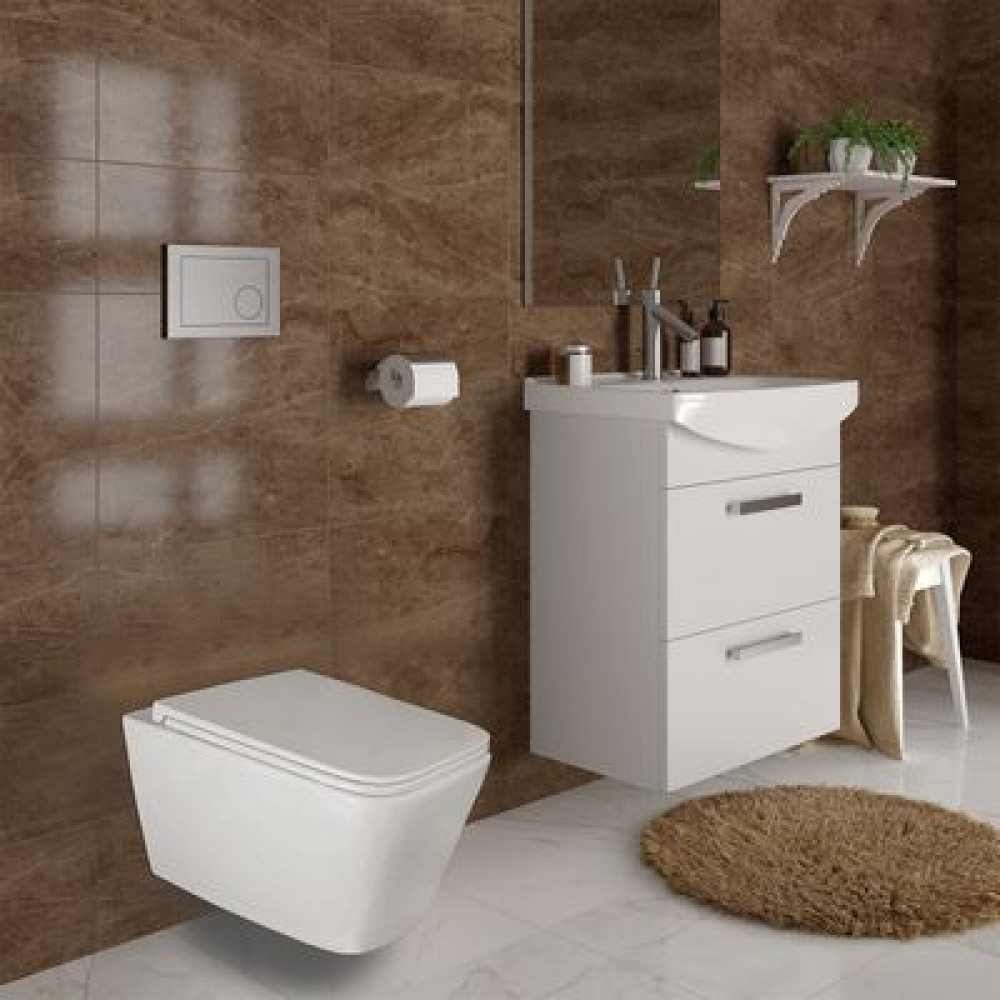 Унитаз подвесной Azario Mona 530x360x365 безободковый, в комплекте с сидением микролифт (AZ-0057)