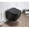 Унитаз подвесной Azario Grado 490х370х370 безободковый, в комплекте с сидением микролифт, черный матовый (AZ-0046-MB SP)