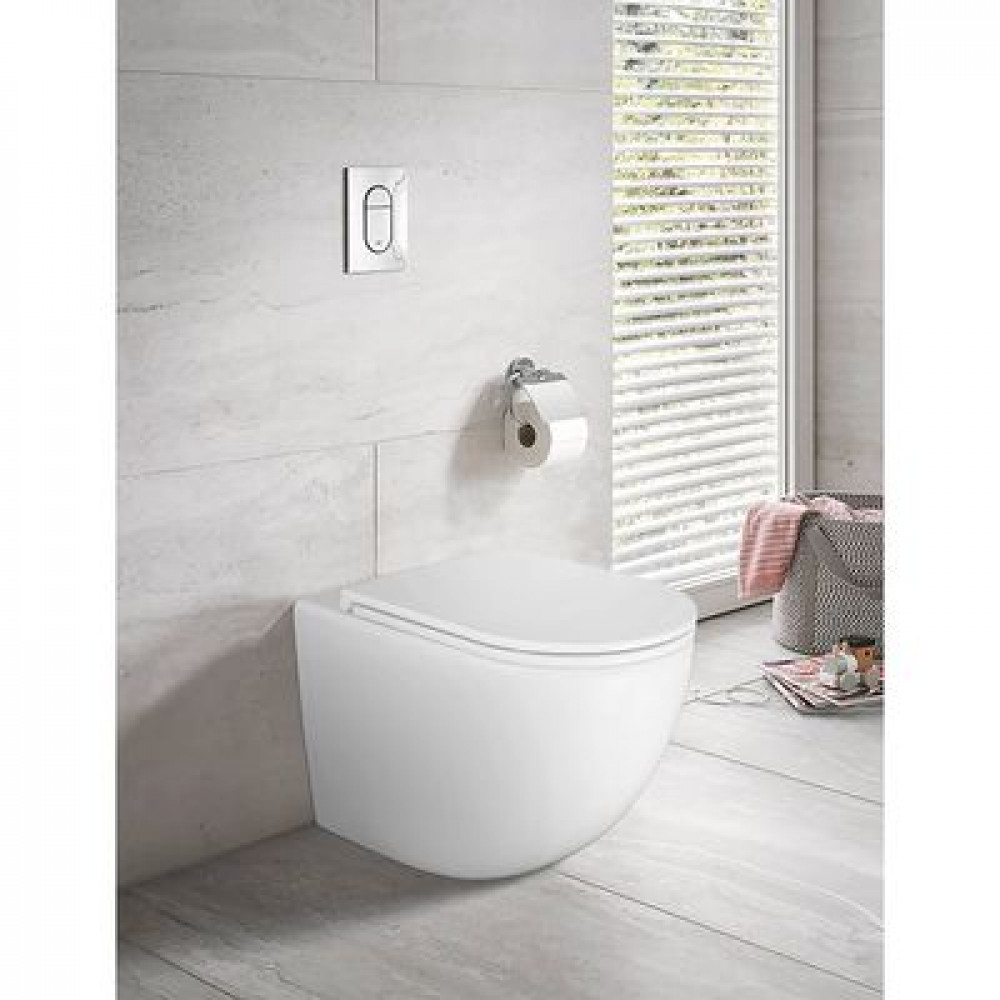 Унитаз приставной Azario Grado 365х570х410 безободковый, смыв 