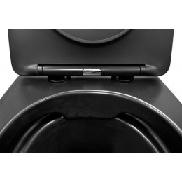 Унитаз подвесной Azario Gloria 480х370х360 безободковый, с сиденьем микролифт, чёрный матовый (AZ-2003MB)