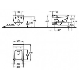 Унитаз подвесной Geberit iCon Square вертикальный смыв, закрытая форма, Rimfree (201950000)