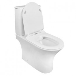 Унитаз-компакт Azario FRETTA ROUND N 340х650х770 напольный, безободковый, c быстросьемным сиденьем микролифт (AZ-1038A)