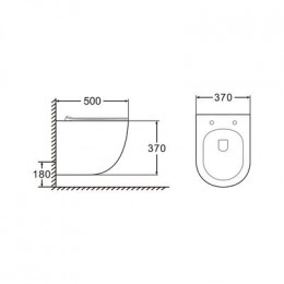 Унитаз подвесной AZARIO MORANO 370х370х500 безободковый, в комплекте с сиденьем микролифт, белый (AZ-450W)