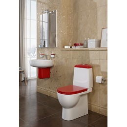 Унитаз-компакт Sanita Luxe Best с сиденьем микролифт и красной крышкой (WC.CC/Best/2-DM/RED.G/S1)