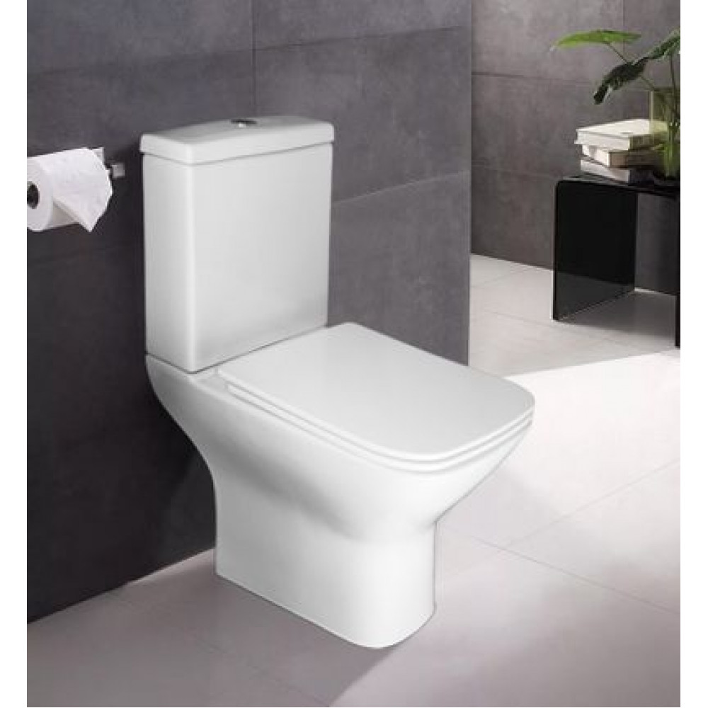 Унитаз-компакт Azario Iris 600х380х775 напольный, безободковый, с сиденьем микролифт (AZ 8353)