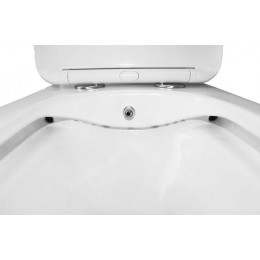 Унитаз моноблок с функцией биде Azario Lodi 350х665х750 напольный, безободковый, горизонтальный слив, сиденье дюропласт микролифт (AZ-8617B)