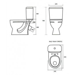 Унитаз-компакт Sanita Стандарт Эконом с сиденьем стандарт (WC.CC/Standart/1-P/WHT.G/S1)