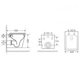 Унитаз подвесной Azario Boca 520х360х345 безободковый, с сиденьем микролифт, черный матовый (AZ-2002-MB)
