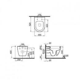 Унитаз подвесной Kale IDEA 2,0, безободковый, с функцией биде, в комплекте с сиденьем микролифт