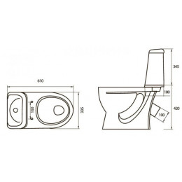 Унитаз-компакт Sanita Идеал Комфорт с сиденьем микролифт (WC.CC/Ideal/2-DM/WHT.G/S1)