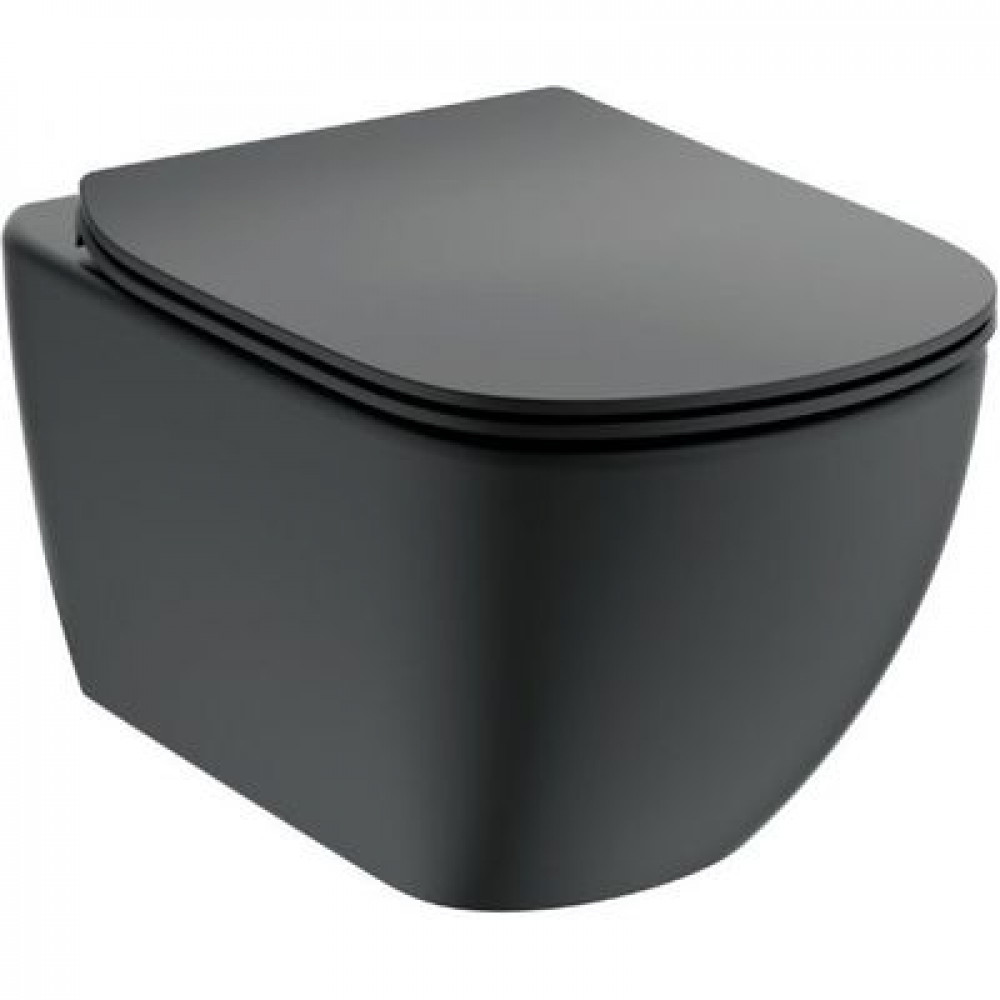 Унитаз подвесной  Ideal Standard Tesi без сиденья, черный матовый (T0079V3)