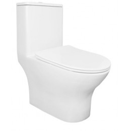 Унитаз-моноблок AZARIO Terni 670x350x760 горизонтальный слив, быстросъемное сиденье микролифт (AZ-8618)