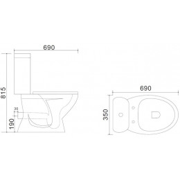 Унитаз-компакт Azario AZ-2037-P 690х345х810 напольный, с быстросъемным сиденьем микролифт, белый (AZ-2037-P)