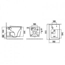 Унитаз подвесной Azario NOVA 530х350х360 безободковый, с ультра тонким сиденьем микролифт, белый (AZ-2216)