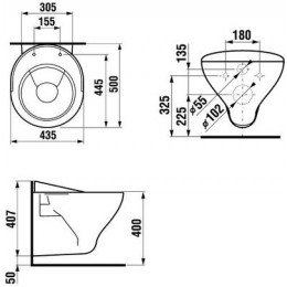 Видуар подвесной с решеткой JIKA Mira (5104.9.000.000.1)