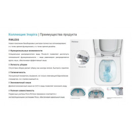 Унитаз подвесной Roca Inspira безободковый, квадратный, белый (7.3465.3.700.0)