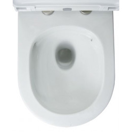 Унитаз подвесной Creo Ceramique LYon 2.0 490х360х350 безободковый, с системой смыва Tornado в комплекте с быстросъемным сиденьем микролифт (LY1100R)