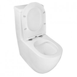 Унитаз-моноблок AZARIO MORANO 680x370х830 напольный, безободковый, в комплекте со смывным механизмом Geberit и сиденьем дюропласт микролифт (AZ-1001-G)