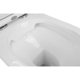 Унитаз-компакт Azario FRETTA ROUND N 340х650х770 напольный, безободковый, c быстросьемным сиденьем микролифт (AZ-1038A)