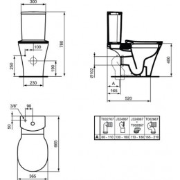Бачок для унитаза Ideal Standard Connect Air Curve, полукруглый, нижняя подводка, белый (E073901)