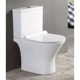 Унитаз-компакт Azario Verde 615х360х745 напольный, безободковый, с сиденьем микролифт ( AZ-2224)