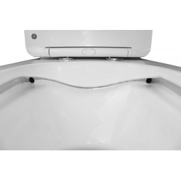 Унитаз-моноблок Azario Terni 350х670х760 напольный, безободковый, горизонтальный слив, сиденье дюропласт микролифт, цвет - белый мрамор (AZ-8618M)