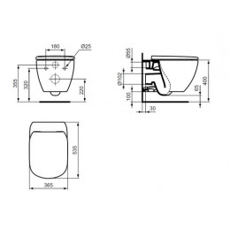 Унитаз подвесной Ideal Standart TESI AquaBlade с глубоким смывом (T007901)