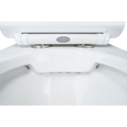 Унитаз-компакт AZARIO FRETTA ROUND 650x340x790 напольный, безободковый, в комплекте с бачком и сиденьем микролифт, сливная арматура Geberit (AZ-7121-G)