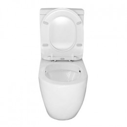 Унитаз-компакт Azario Renda 615х365х840 напольный, безободковый,  в комплекте с арматурой, сиденье микролифт, белый (AZ-8693)