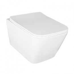 Унитаз подвесной Azario Boca 360х520х365 безободковый, слив "Торнадо", с быстросъемным сиденьем микролифт (AZ-2002)