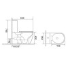 Унитаз-компакт Azario BONELLE 355х630х795 напольный, безободковый, слив "Торнадо", в комплекте с быстросъемным сиденьем микролифт (AZ-1229A)