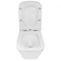 Унитаз подвесной Azario Teramo 340х490х350 безободковый, слив "Торнадо",  в комплекте с сидением микролифт (AZ-0052-UQ3)