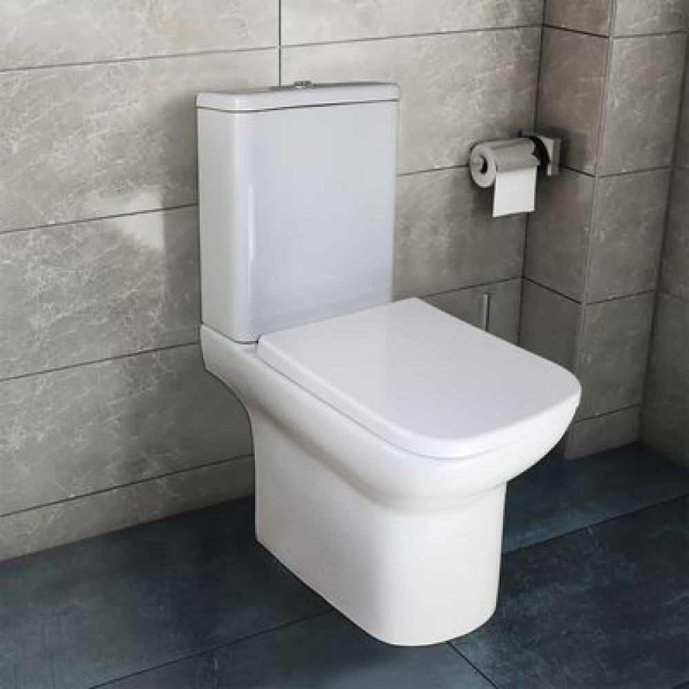 Унитаз-компакт Azario Alba 620х405х805 напольный, безободковый, с сиденьем микролифт (AZ-8323)