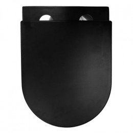 Унитаз подвесной Azario Grado 370х490х360 безободковый, система антивсплеск (Торнадо), с быстросъемным сиденьем микролифт, черный матовый (AZ-0046-UQ1-MB)