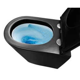 Унитаз подвесной Azario Teramo 355х515х365 смыв "Скрытое торонадо", безободковый, с быстросъемным сиденьем микролифт, черный матовый (AZ-0053-UQ3-MB)