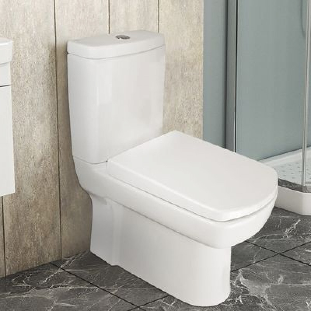 Унитаз-компакт Kale BASICS напольный, безободковый, в комплекте с бачком, сиденьем микролифт и арматурой