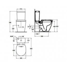 Чаша унитаза Ideal Standard Connect без бачка и сиденья (E803601)