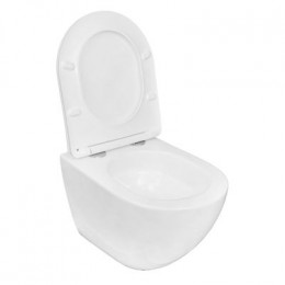 Унитаз подвесной Azario Trevi 495х360х390 безободковый, слив "ТОРНАДО", в комплекте с сидением микролифт, белый (AZ-0093UQ3)