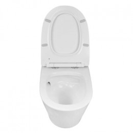 Унитаз подвесной Creo Ceramique 360х520х365 с системой смыва "Tornado", в комплекте с быстросъемным сиденьем микролифт (CR1100NR)